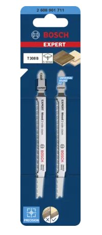 Bosch Professional Hoja De Sierra De Calar Expert T 308 B 'Madera Limpieza Por 2 Lados' 2 Piezas