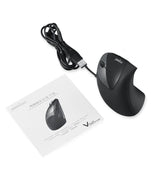Perixx Perimice-513 L, Ratón Ergonómico, Para Zurdos, Vertical, Negro