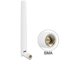 Delock 88790 Lte Antenne Sma Stecker 1  2,5 Dbi Omnidirektional Mit Kippgelenk Weiss