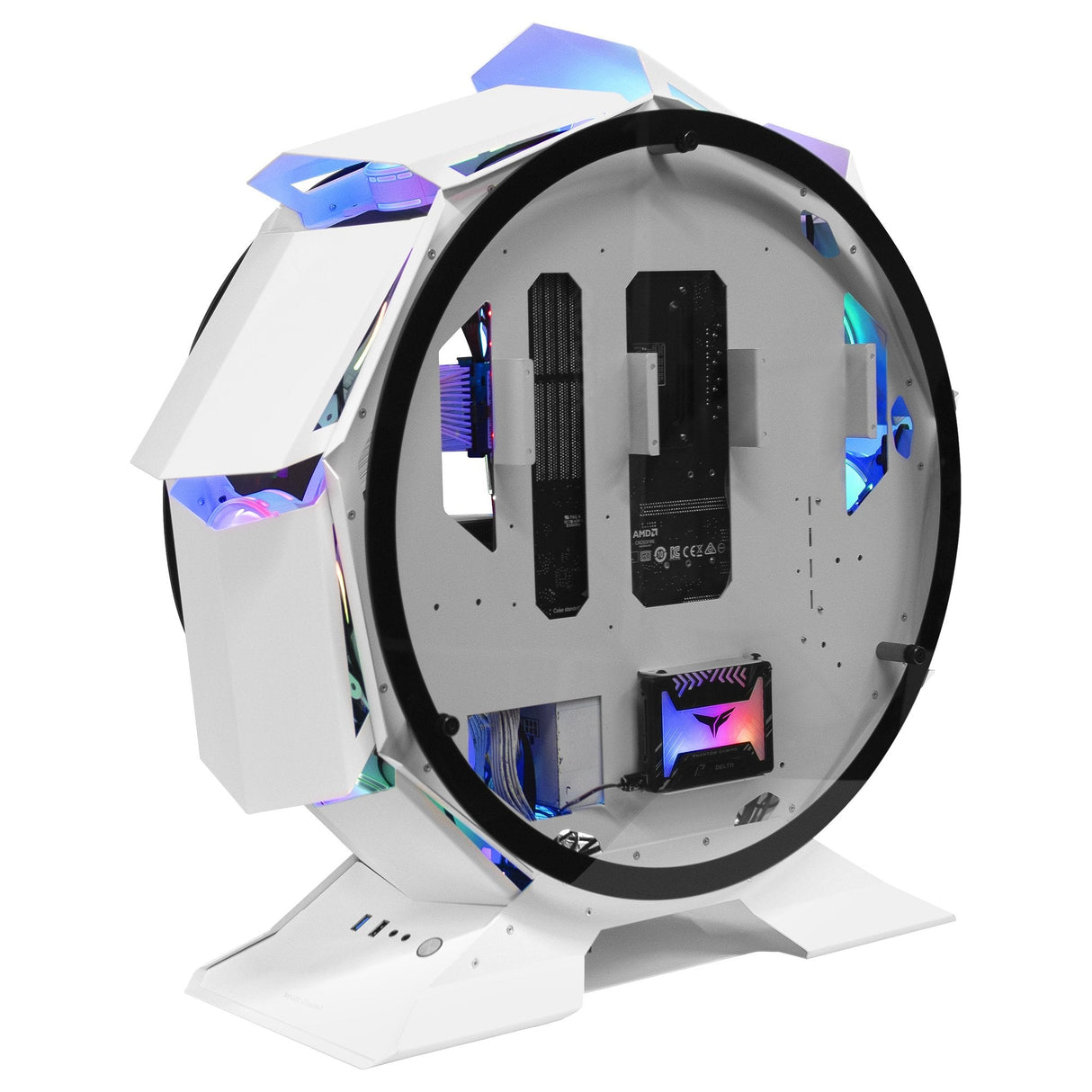Caja Pc Marsgaming Microatx Mcorb Premium Rgb Blanco