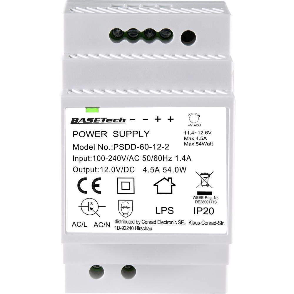 Basetech Bt-2250320 Fuente De Alimentación Para Carril Din Din-Rail 4.5 A Cantidad Salidas 2 X - 54 W
