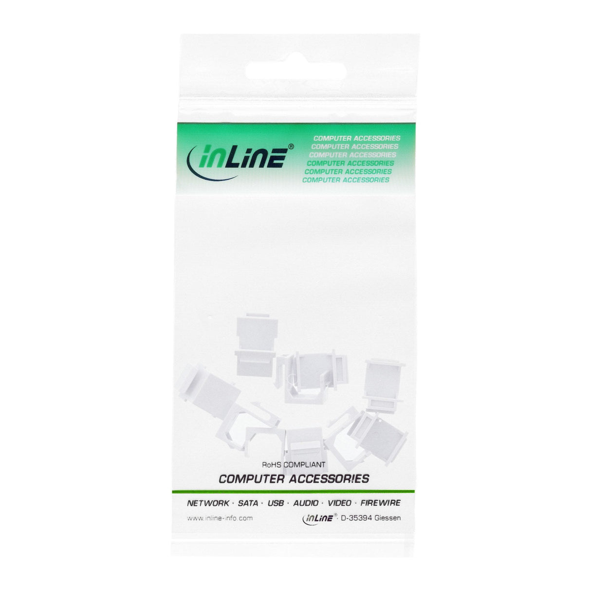 Inline Keystone Snap-In Tapa Ciega Para Ranura De Módulo, Blanco, 10 Uds.