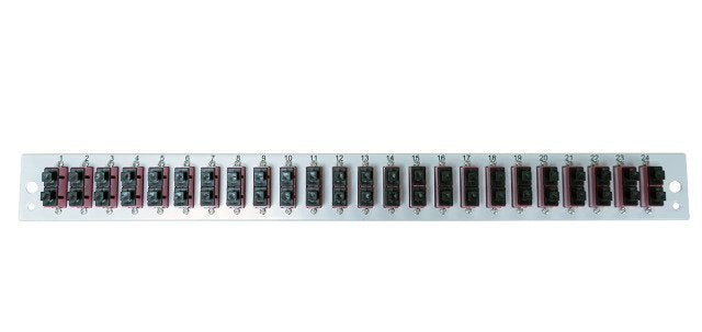 Efb Bestckte Frontblende Mit 24 X Sc Duplex Kupplung Om4 Vertikal, Grau