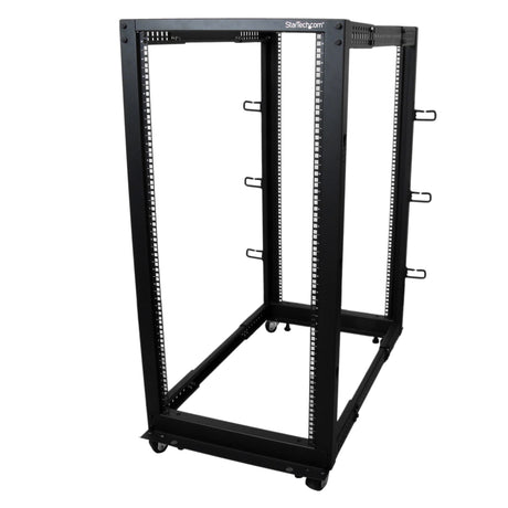 EAN 0065030858519 - StarTech.com 4POSTRACK25U armario rack Rack o bastidor independiente Negro imagen 1