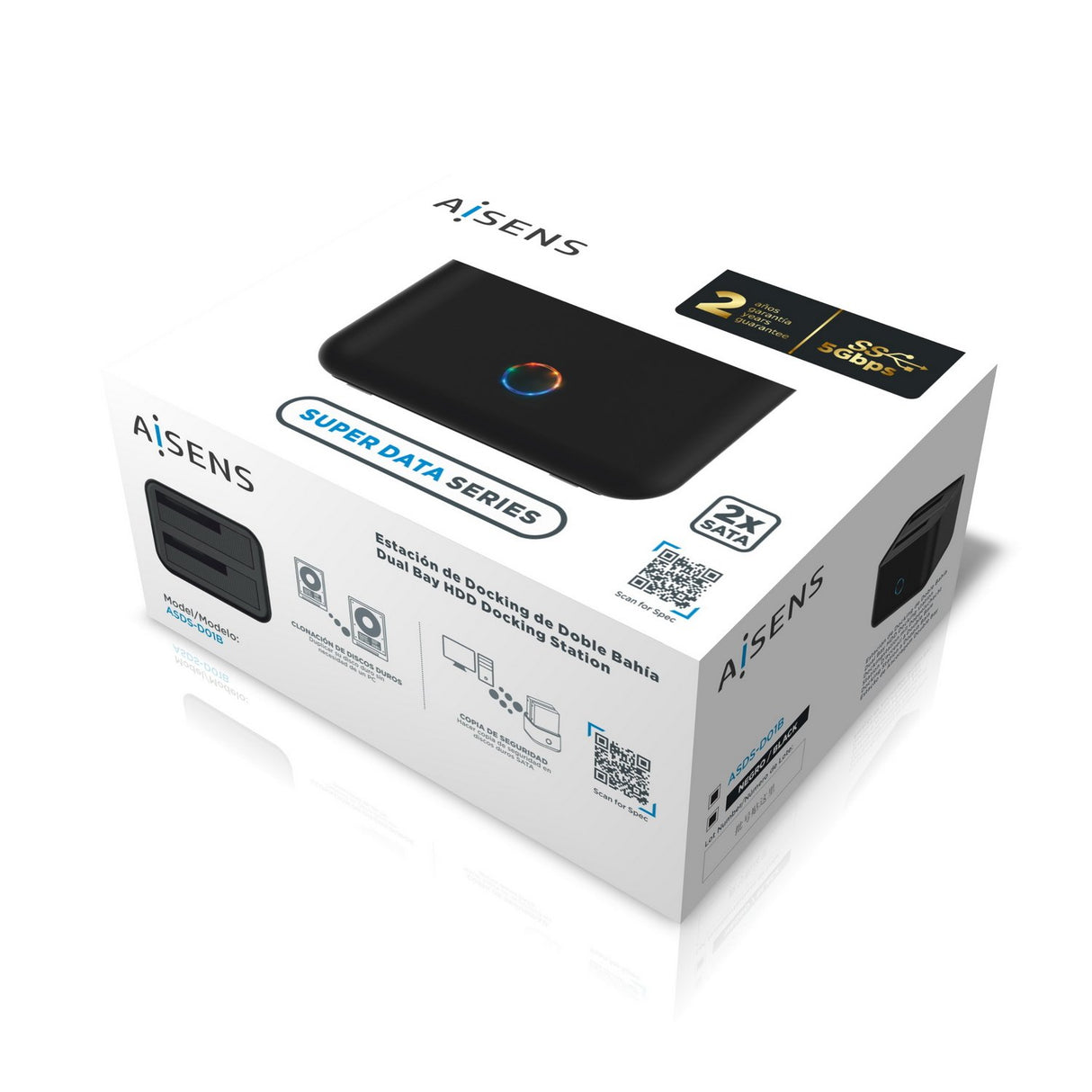 EAN 8436574705737 - AISENS ASDS-D01B caja para disco duro externo Carcasa de disco duro/SSD Negro 2.5/3.5" imagen 6