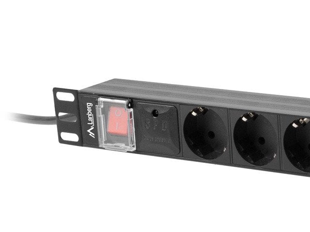 EAN 5901969429749 - Lanberg PDU-08F-0200-BK unidad de distribución de energía (PDU) 8 salidas AC 1U Negro imagen 3