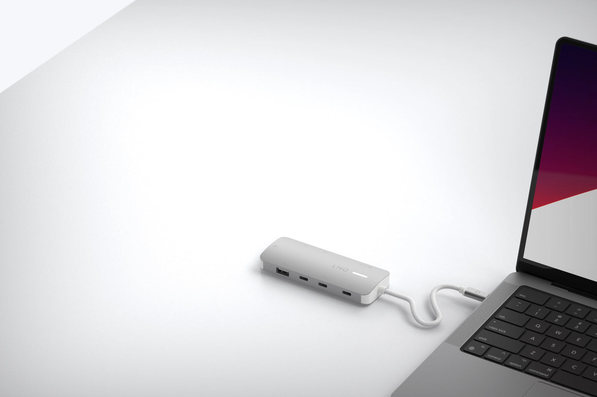 Hub 8 Puertos 8k Pro Usb-C 140w Gris Linq Usb-C/ 1xusb3.2, 1xhdmi, 1xusb-C Pd Hasta 140w, 2xusb-C, 1xrj45 2,5gbps, 2xusb-A