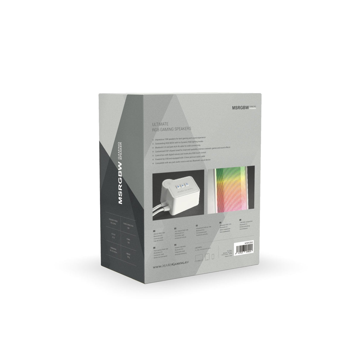 Altavoces Con Bluetooth Mars Gaming Msrgbw 15w 2.0 Blancos