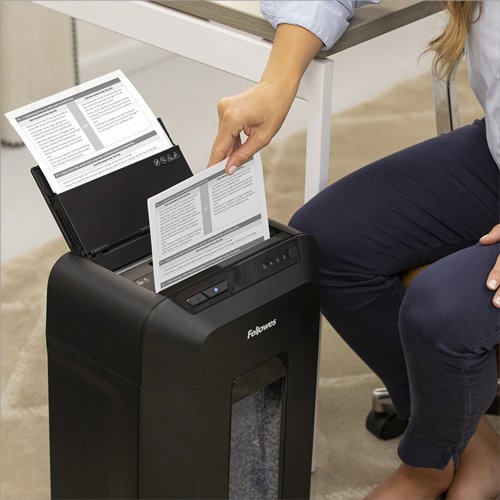 EAN 0043859782505 - Fellowes Automax 80M triturador de papel Corte en partículas 22 cm Negro imagen 7