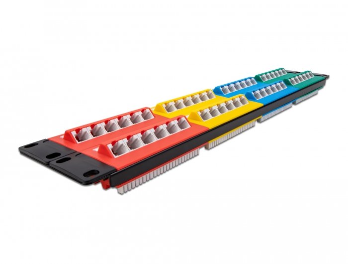 Delock 66881 Panel De Conexiones De 19? De 48 Puertos Cat.5e 2u De Colores