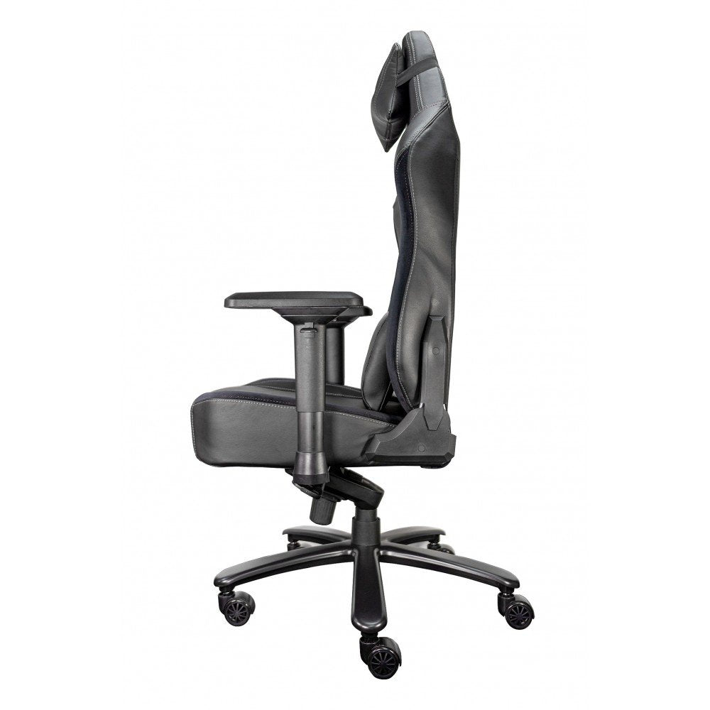 Talius Silla Mamut Gaming Negra/Gris 4d, Frog, Base Metal, Ruedas Nylon, Hasta 150kg