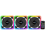 Pack 3 Ventiladores Aerocool Edge 14 Pro 14cm H66f Hub + Control Remoto