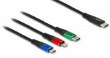 Delock Cable De Carga Usb 3 En 1 Usb Type-C A Lightning / Micro Usb / Usb Type-C 30 Cm