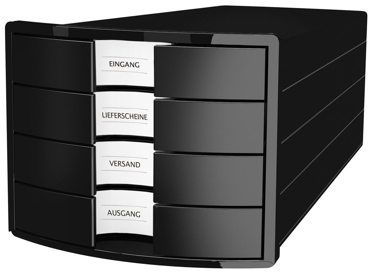 Han Schubladenbox Impuls,Din A4 C4,4 Schubladen Negro