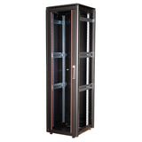 Roline 19-Zoll Netzwerkschrank Pro 42 He, 600x600 Bxt Glastr Schwarz