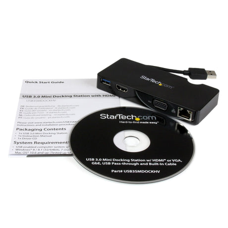 EAN 0065030858281 - StarTech.com USB3SMDOCKHV base para portátil y replicador de puertos Alámbrico USB 3.2 Gen 1 (3.1 Gen 1)  imagen 4