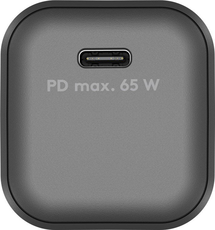 Cargador  65w Usb 1 Puert. Usb-C Negro Gan Pd Salida Lateral Tamaño Nano Goobay