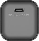 Cargador  65w Usb 1 Puert. Usb-C Negro Gan Pd Salida Lateral Tamaño Nano Goobay
