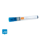 Nobo Caja De 10 Rotuladores Para Pizarra Blanca - Punta Redonda 3mm - Tinta Liquida - Nivel De Tinta - Color Azul