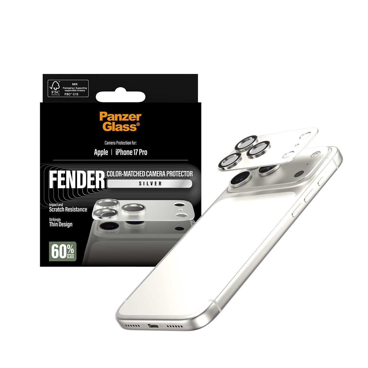 EAN 5715685036743 - PanzerGlass ® Fender Camera Protector Silver iPhone 17 Pro Protector de pantalla Apple 1 pieza(s) imagen 5
