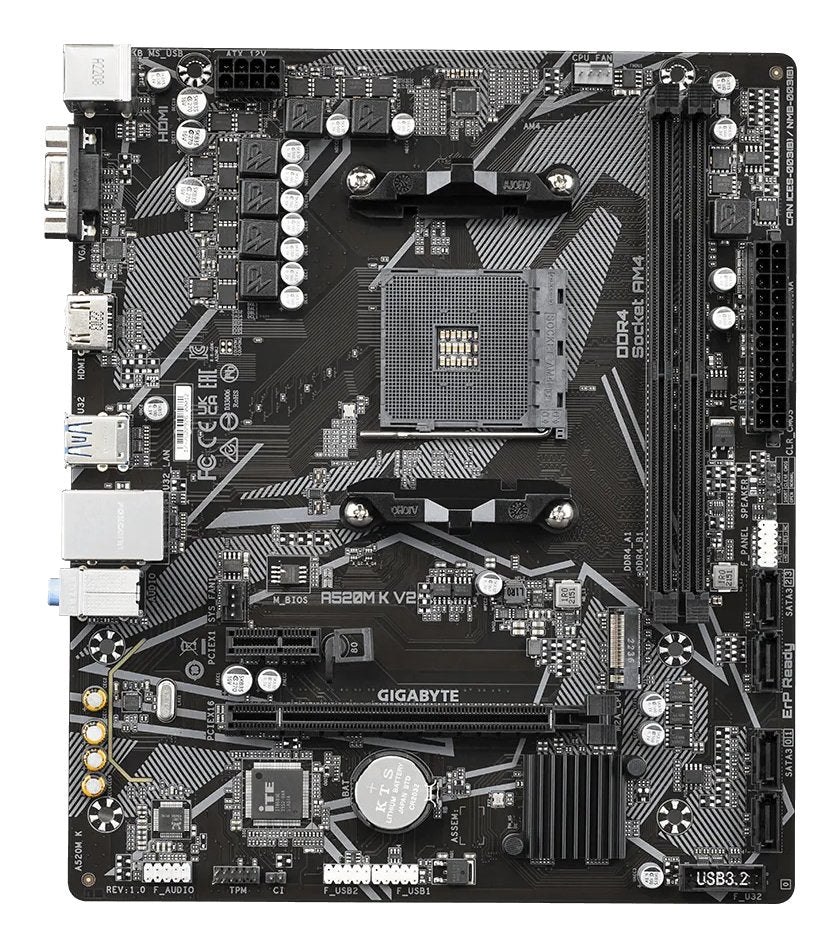 Placa Base Gigabyte A520m K V2 Am4 Matx 2xddr4  Pcie 4sata Hdmi Vga 4usb32 4usb2 M2