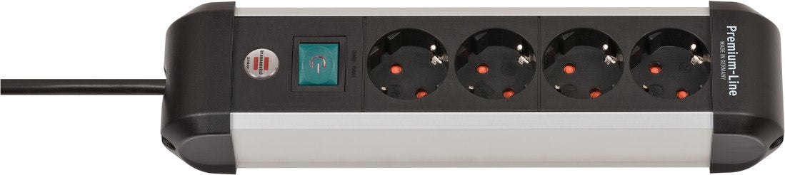 Brennenstuhl 1391030400 Base Múltiple 1,8 M 4 Salidas Ac Interior Negro, Plata