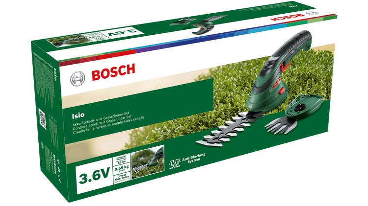 Bosch Isio Tijera De Césped Inalámbrica 8 Cm 3,6 V Ión De Litio Negro, Verde