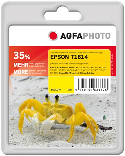 Agfaphoto Apet181yd Cartucho De Tinta 1 Pieza(S) Amarillo