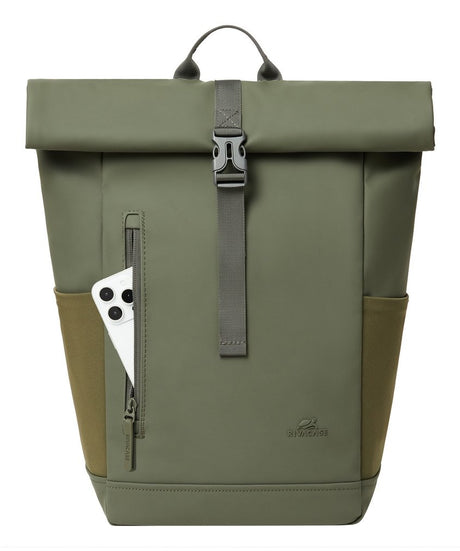EAN 4260709015637 - Rivacase Eden mochila Mochila de viaje Oliva cuero PU, Poliéster, Tereftalato de polietileno reciclado (r imagen 8