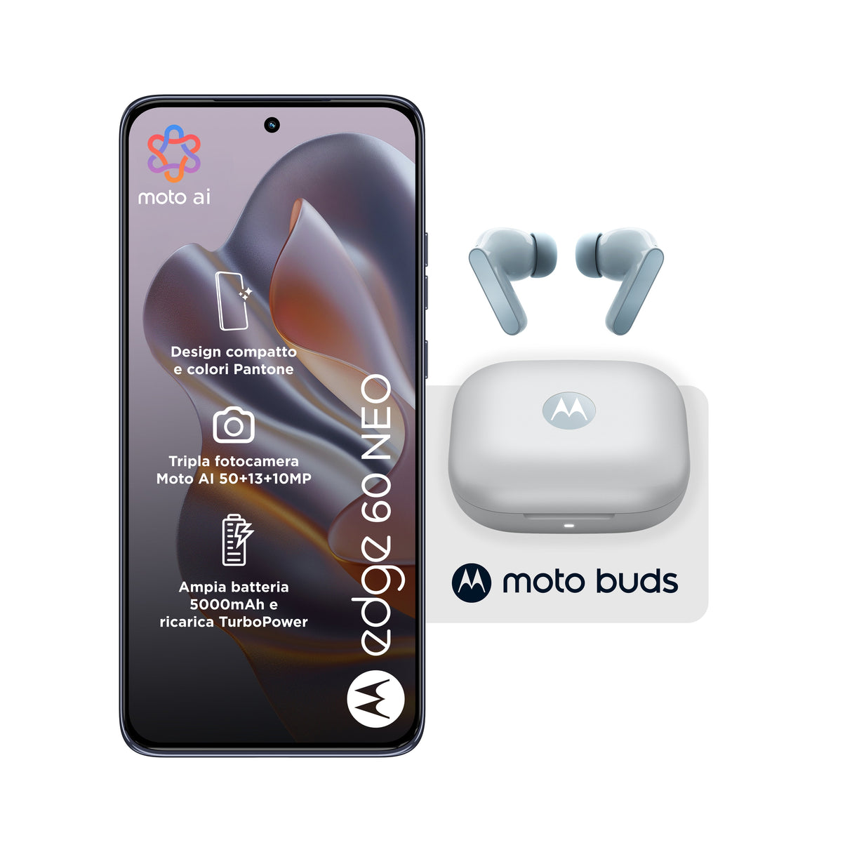 Motorola Edge 60 Neo 8+256gb 6.36" 5g Pant Grisaille + Moto Buds Ita
