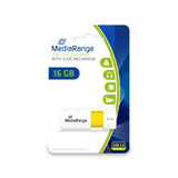 Memoria Usb Mediarange 16gb Usb 2.0 Slider Amarillo