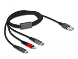 Delock Cable Usb 3 In 1 Para Lightning / Micro Usb / Usb Tipo-C 1 M