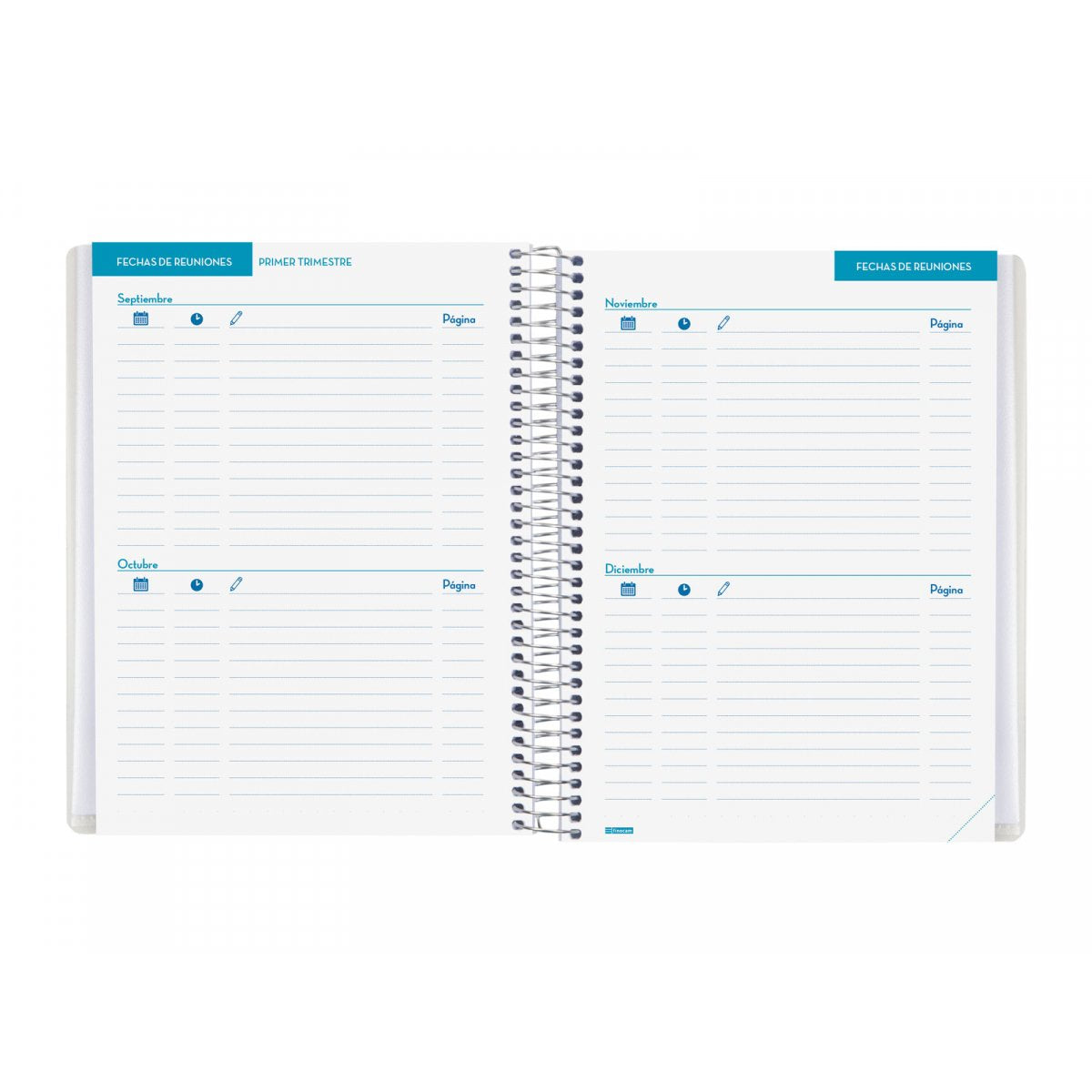 Finocam Libreta De Reuniones Docente 1/4 Espiral T/Polipropileno Español