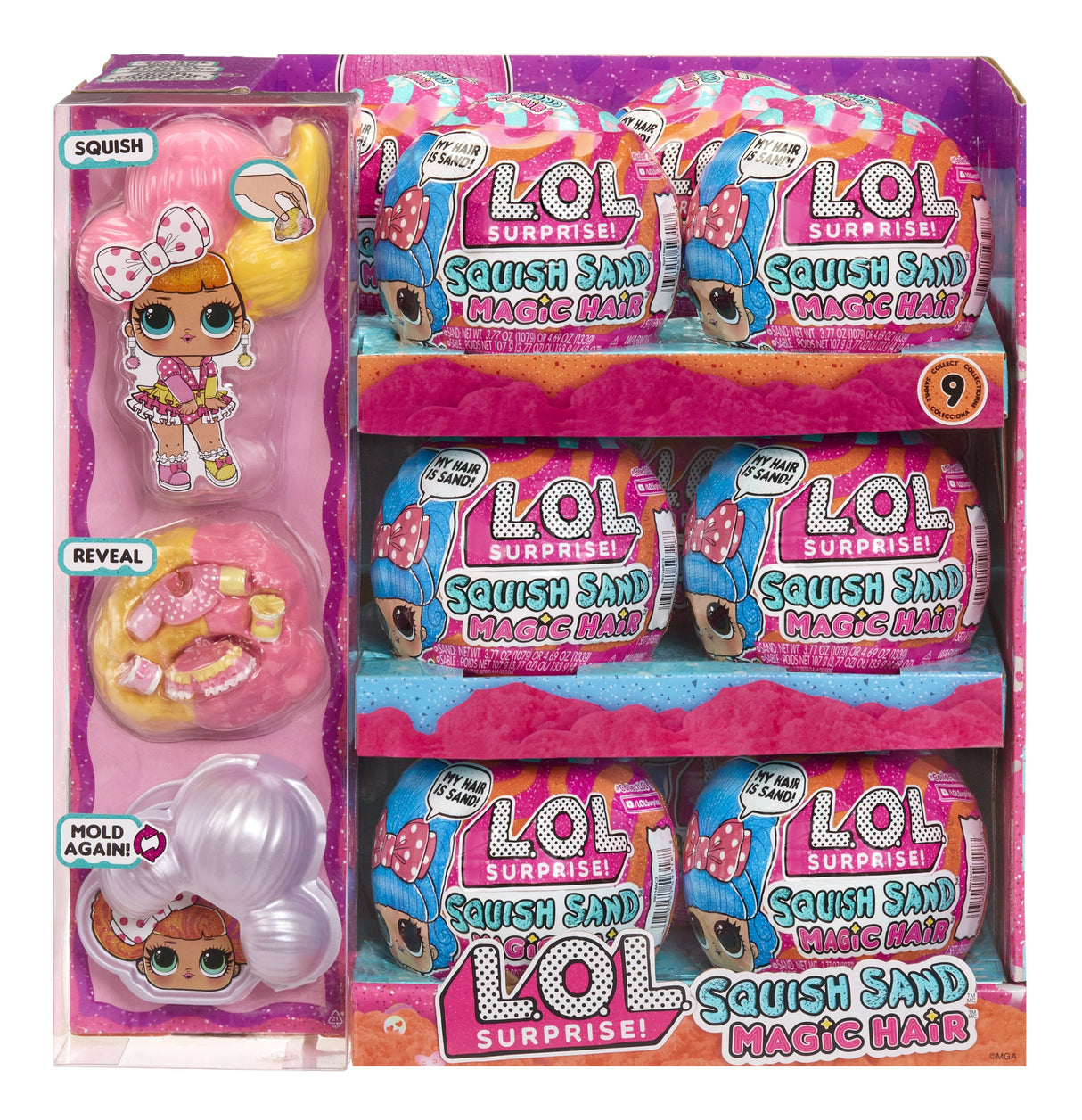 Muñeca  Mga Entertainment L.Ol Surprise Squish Sand Magic Hair Tots