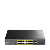 Switch Cudy 20 Puertos - Capacidad Conmutacion 40gbps - 16x Rj45 Poe+ - 2x Rj45 Gbe - 2x Gigabit Sfp - Reinicio