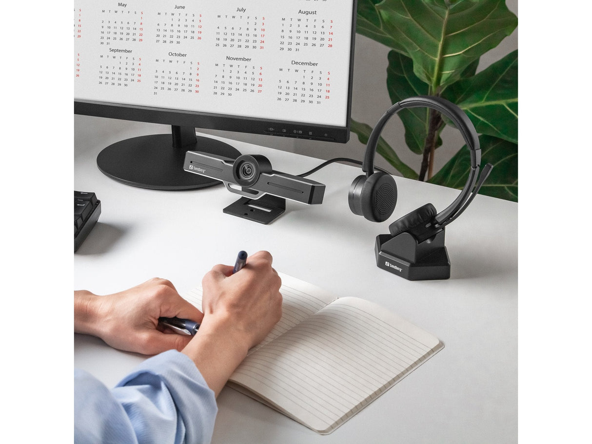 Sandberg Bluetooth Office Headset Pro+ - Kopfhörer - Kopfband - Büro/Callcenter - Schwarz - Binaural