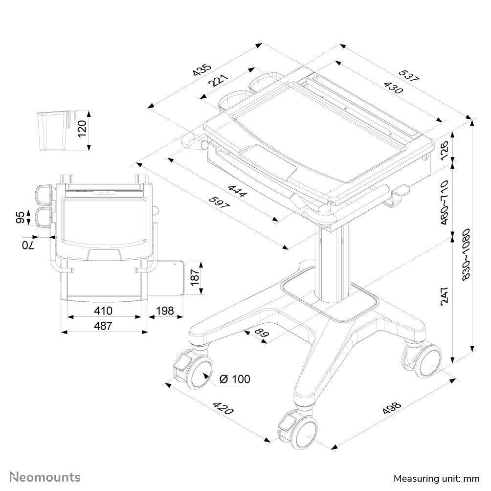 Medical Mobile Stand For  Laptop, Keyboard & Mouse,