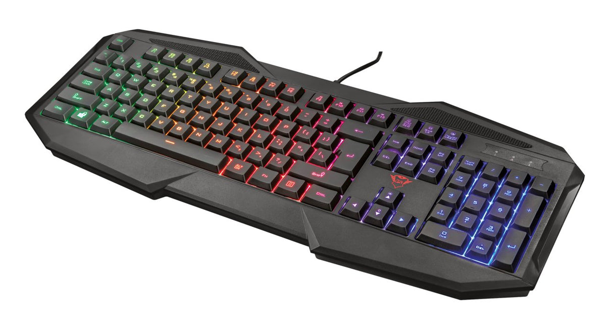 Teclado Para Juegos Trust Gaming Gxt 830-Rw Avonn Iluminación Rainbow Wave 12 Teclas Multimedia Sin Efecto Fantasma Cable 140cm Usb