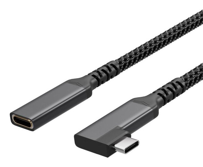 Usb-C Verlängerungscable Usb-C > Usb-C Hchse 3.2 90° Pd Textil 1,5m