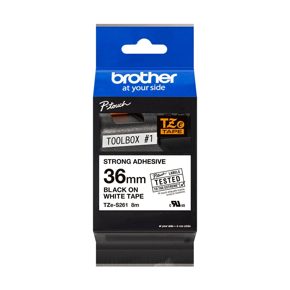 Brother Cinta Laminada Blanco / Negro (Superadhesiva) 36mm