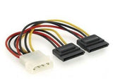 1 Sata To 2 X  4 Pin Power   Female 0,15m