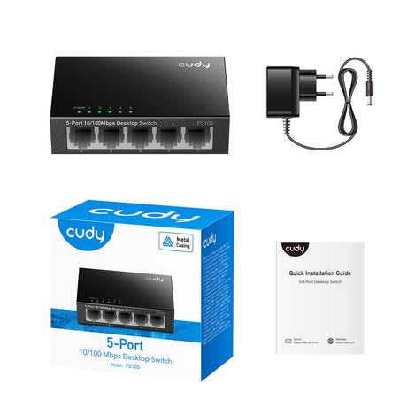 EAN 6971690793401 - Cudy FS105 switch No administrado Fast Ethernet (10/100) Negro imagen 3