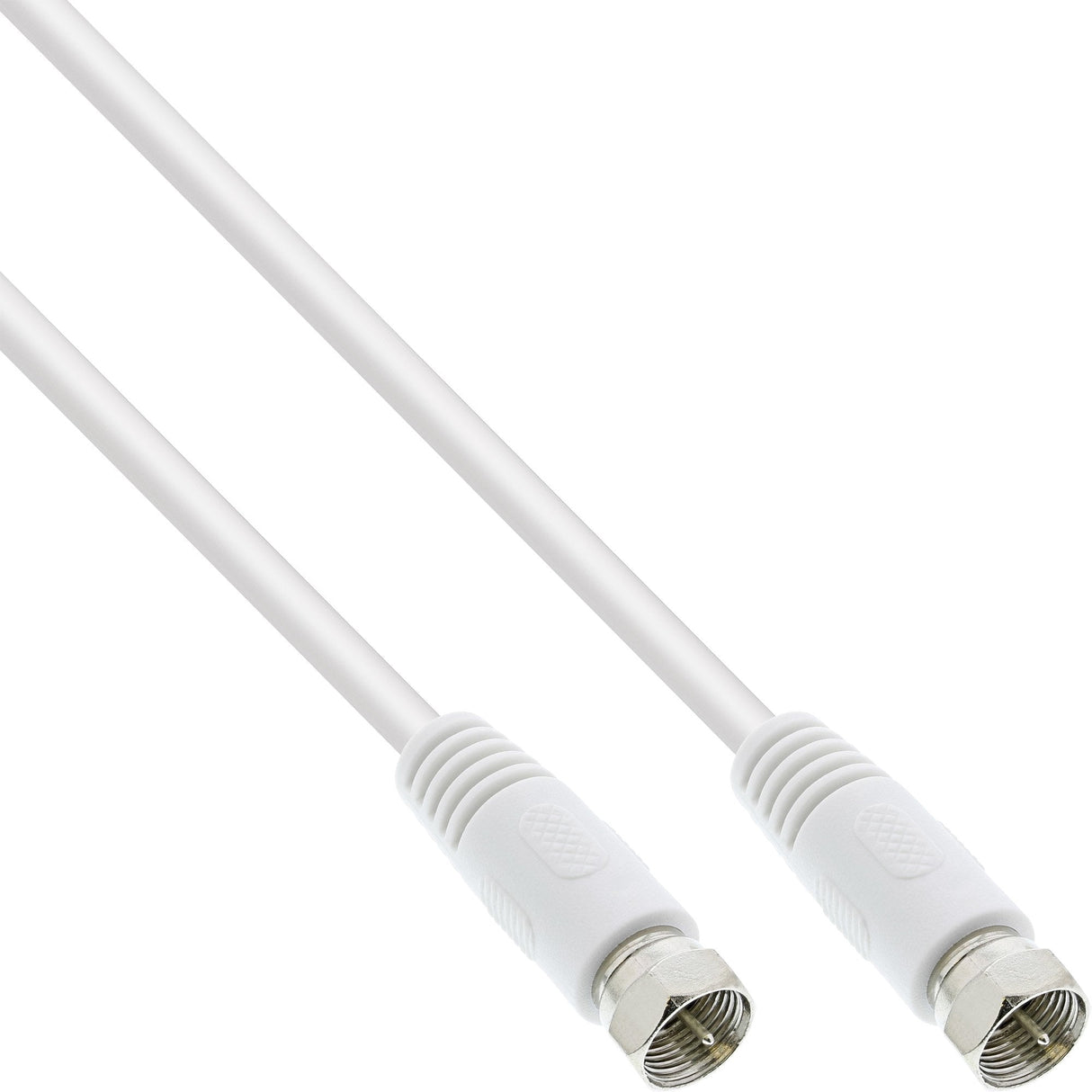 Cable Inline Sat 2x Apantallado Ultra Baja Pérdida 2x F-Plug >75db Blanco 10m