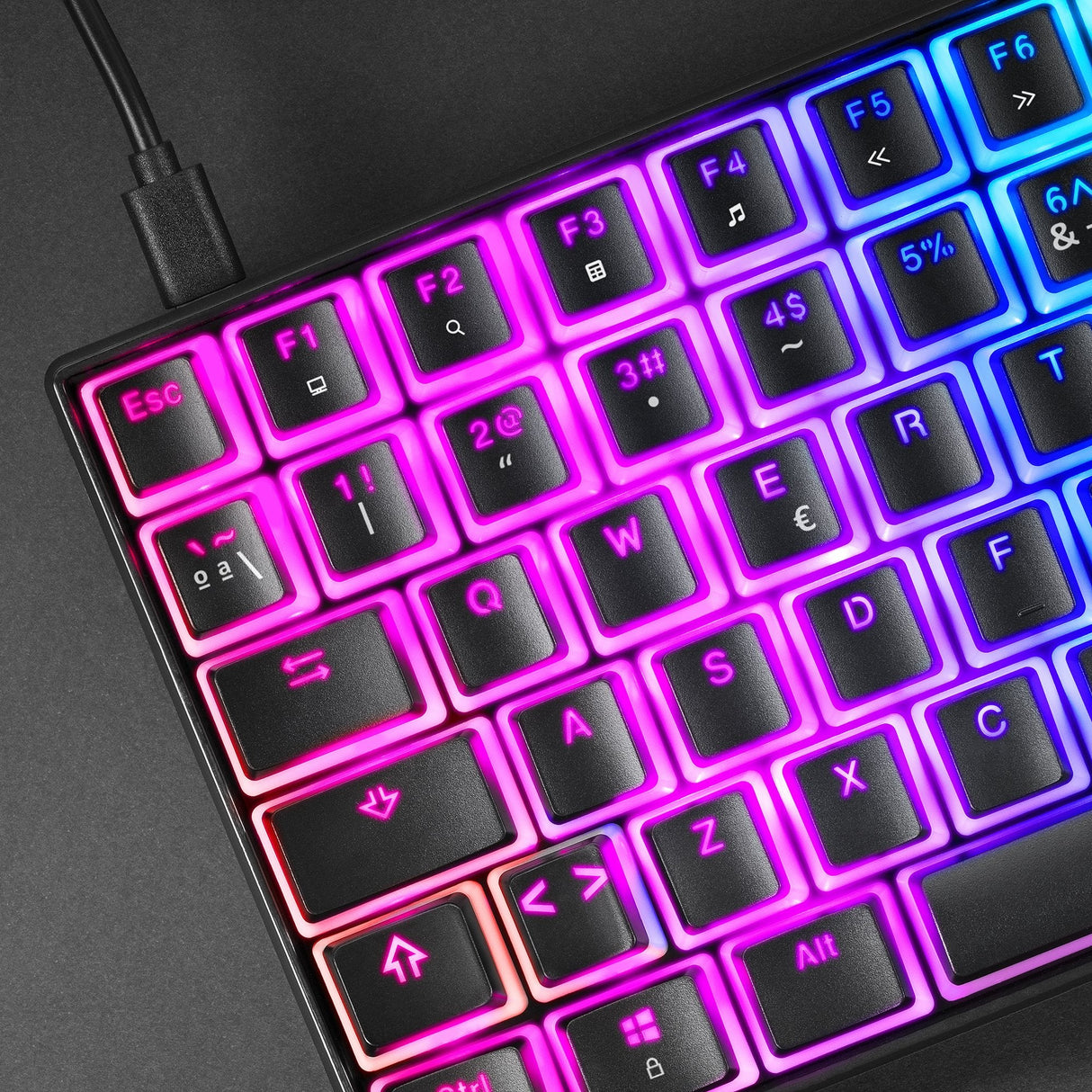 Mars Gaming Mkultra Teclado Gaming Premium - Compacto 96% - Teclas Pbt Pudding - Iluminacion Full Rgb Chroma - Switches