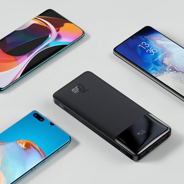 Baseus Bipow 10000mah 2xusb Usb-C 20w Negro