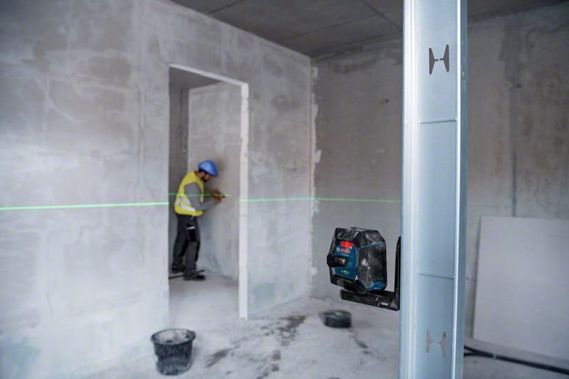 Bosch Professional Láser De Líneas Gll 2-15 G Professional, Láser De Líneas Cruzadas Azul/Negro, Líneas Láser Verdes 0601063w00