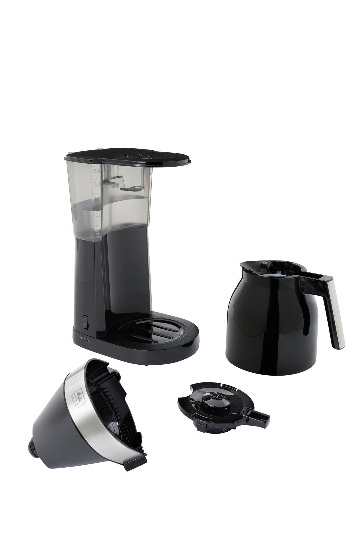 Cafetera Melitta 1023-08 Totalmente Automática De Filtro Negro, Cafetera De Filtro, De Café Molido, 1050 W, Negro, Plata
