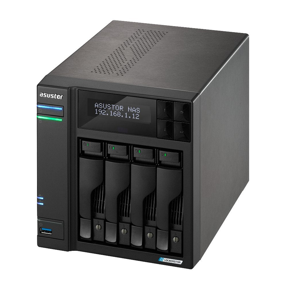 Servidor Nas Asustor Lockerstor As6704t 4 Bahias 3.5   4 X M.2 Nvme Celeron N5105  Quad Jasper Lake 2.0ghz 4gb 2x2.5gbe  Pciex1 Hdmi  Raid 0,1 Jbod S