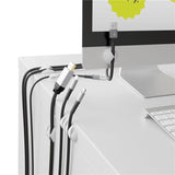 Juego De 5 Piezas Para Organizar Y Sujetar Cables, Extraíble, Tamaños Varios, Blanco Blister