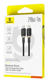 Dura Fast Charging Data Cable Usb-C To Usb-C 240w 1m Gold Black